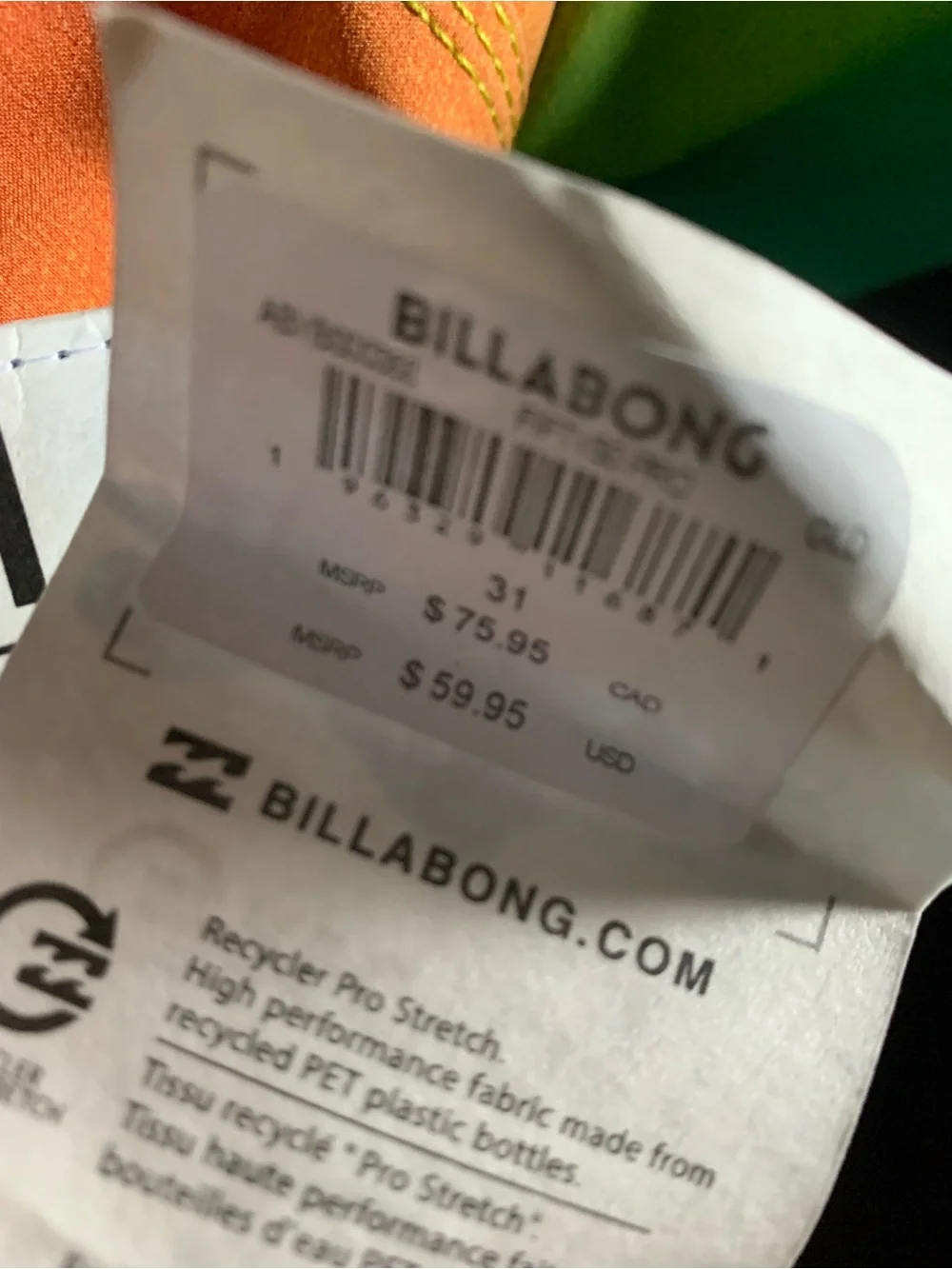 Billabong vibrant rainbow